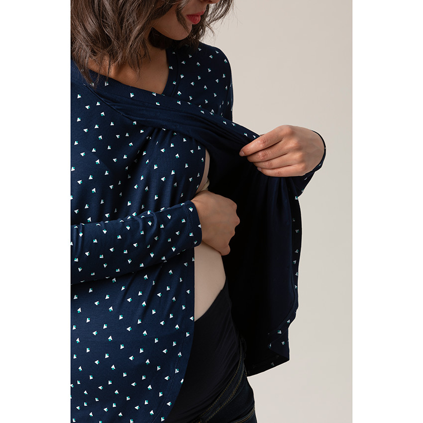 Tunique manches longues à motif graphique 