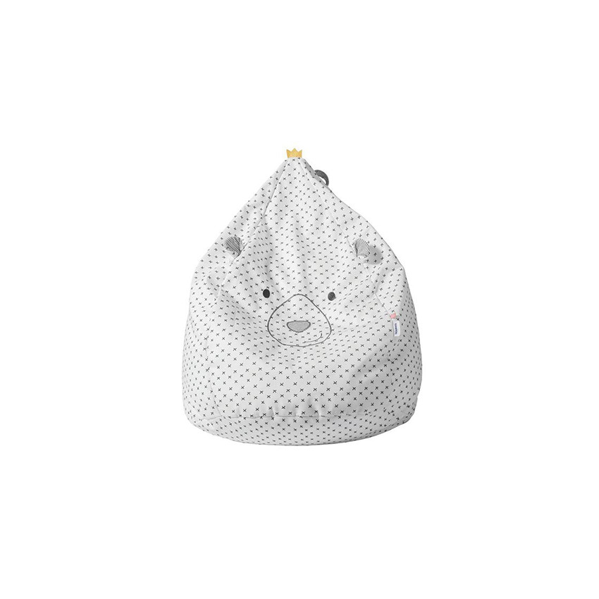 Pouf Sam Timeless – Blanc/gris 