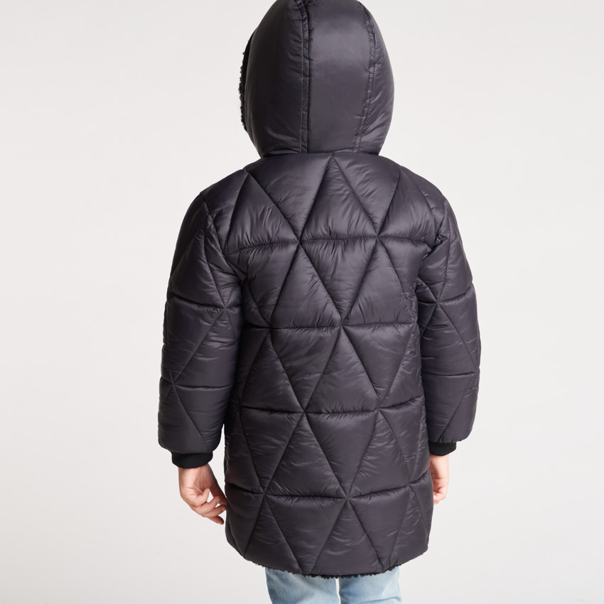 Doudoune réversible sherpa + matelassage triangle fille 