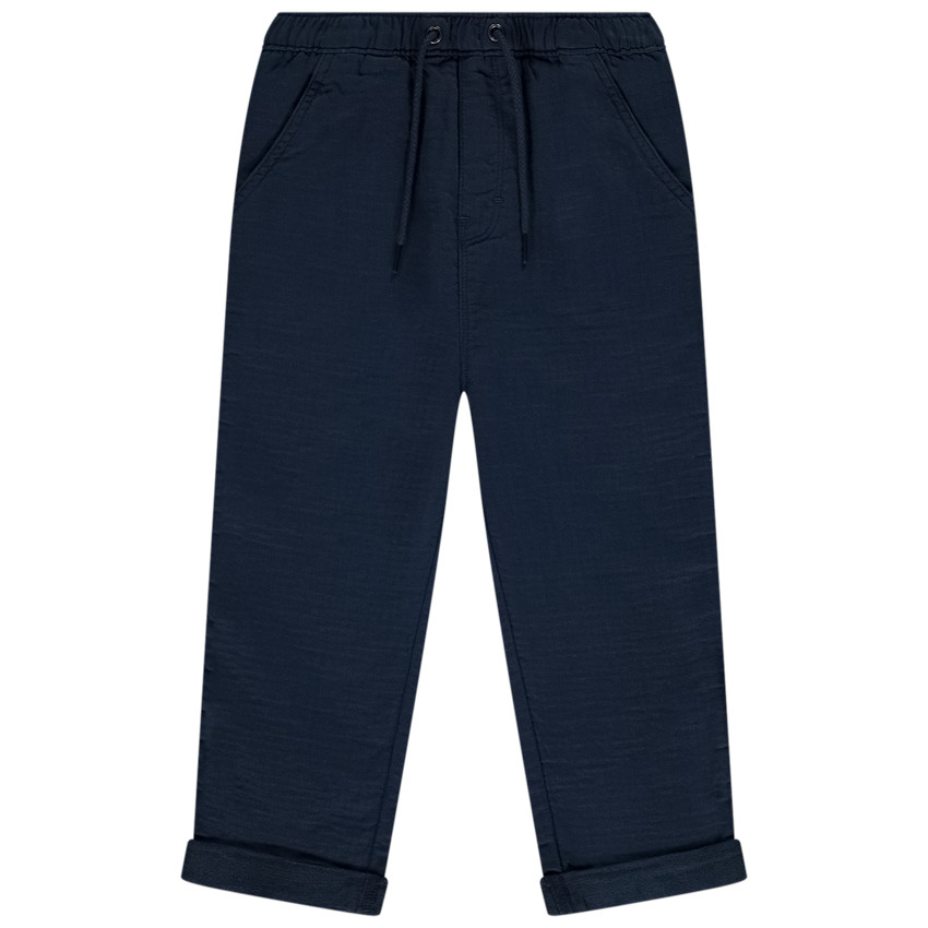 Pantalon uni en toile pour bebe garcon