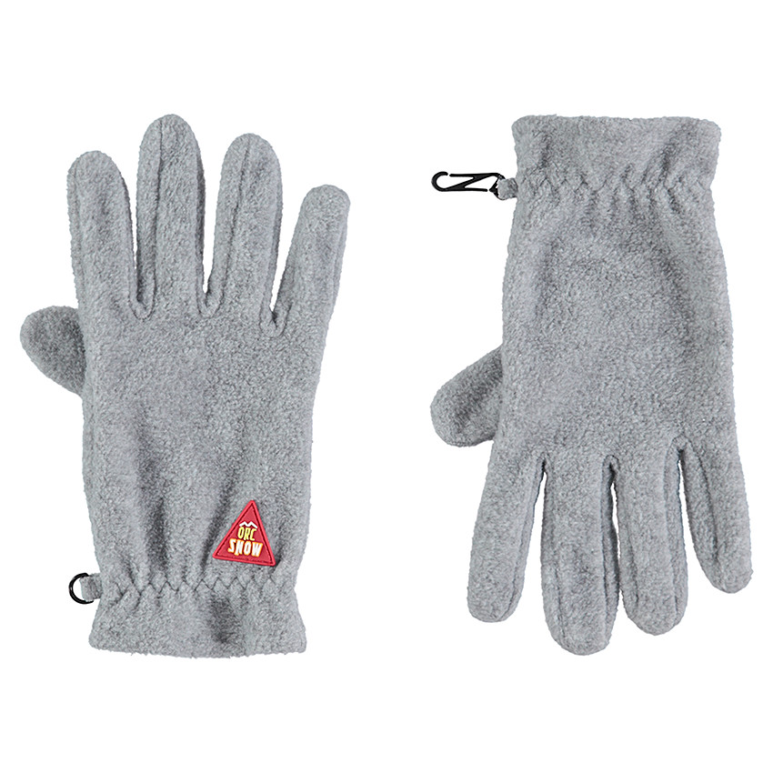 Gants en polaire avec badge en gomme forme triangle