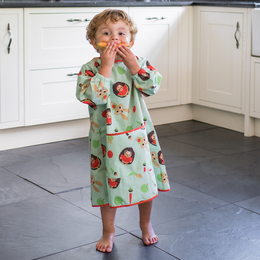 Bavoir tablier à manches longues imprimé Pistachio Green 