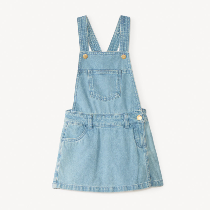 Salopette jupe-short en denim pour fille