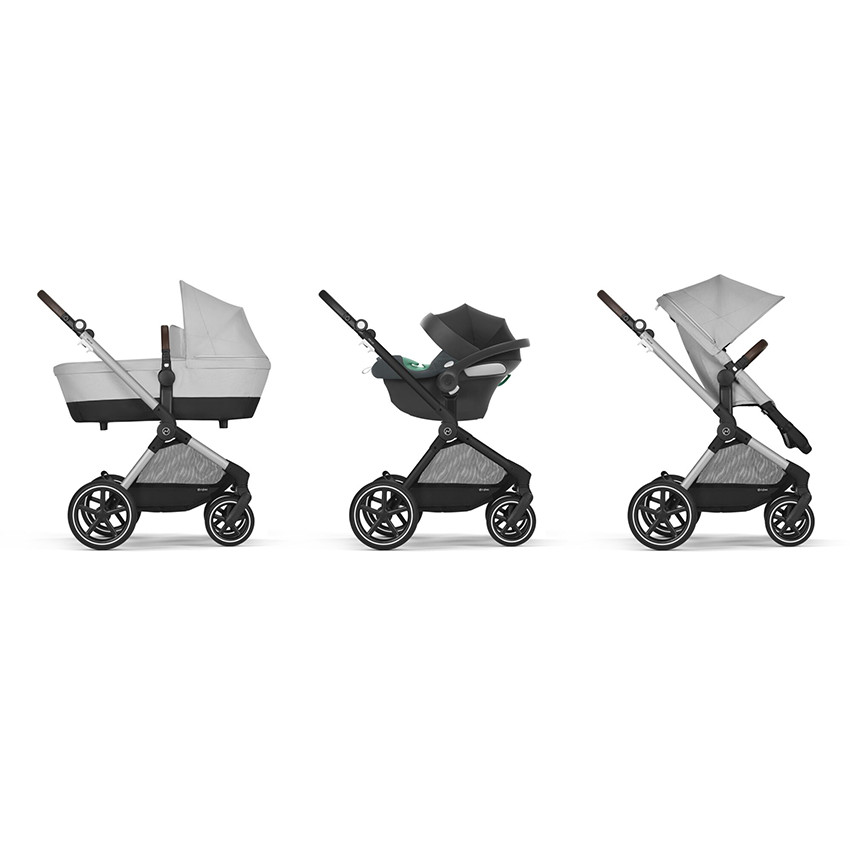 Poussette 2 en 1 convertible Eos Lux silver/lava grey 