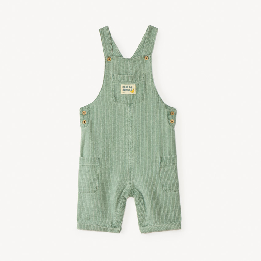 Salopette courte en toile effet rayé pour bébé garçon  