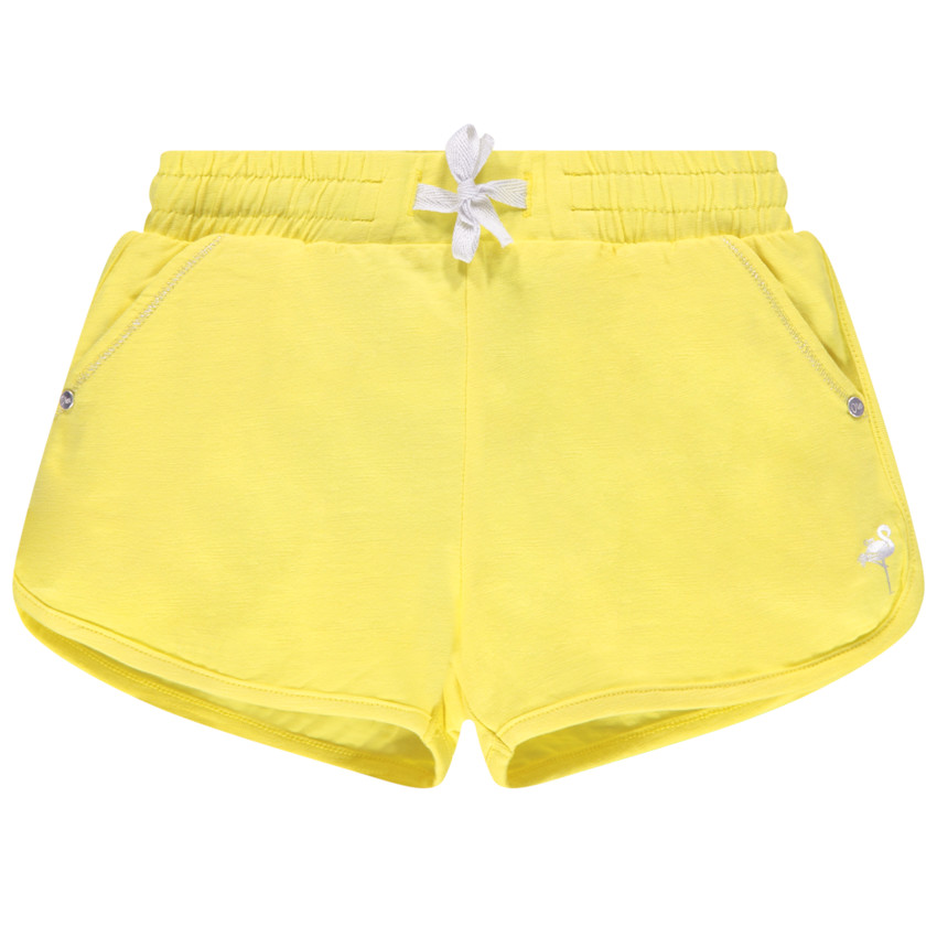 Short en jersey uni avec motif en foil argenté