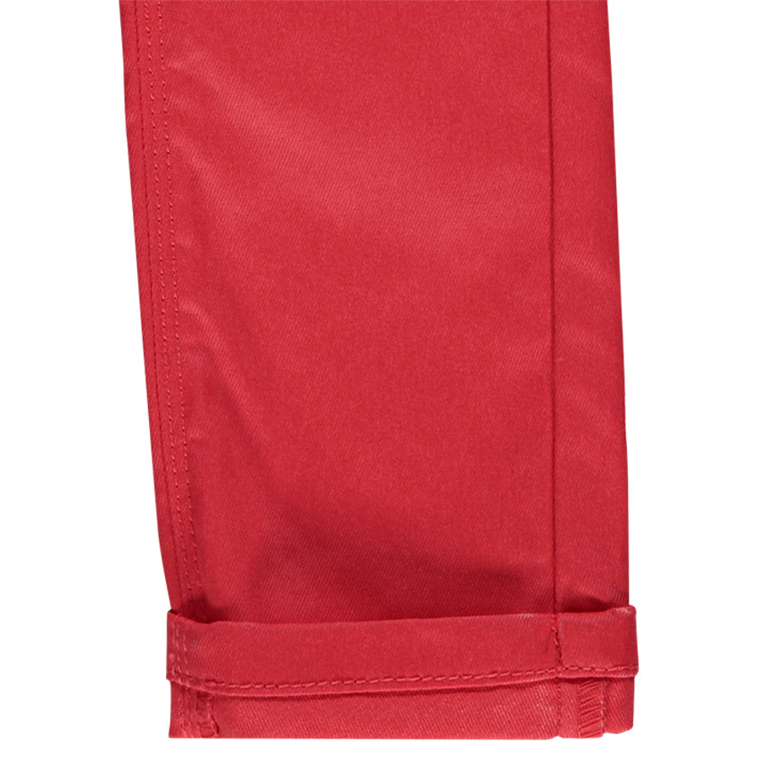 Pantalon slim rouge enduit  