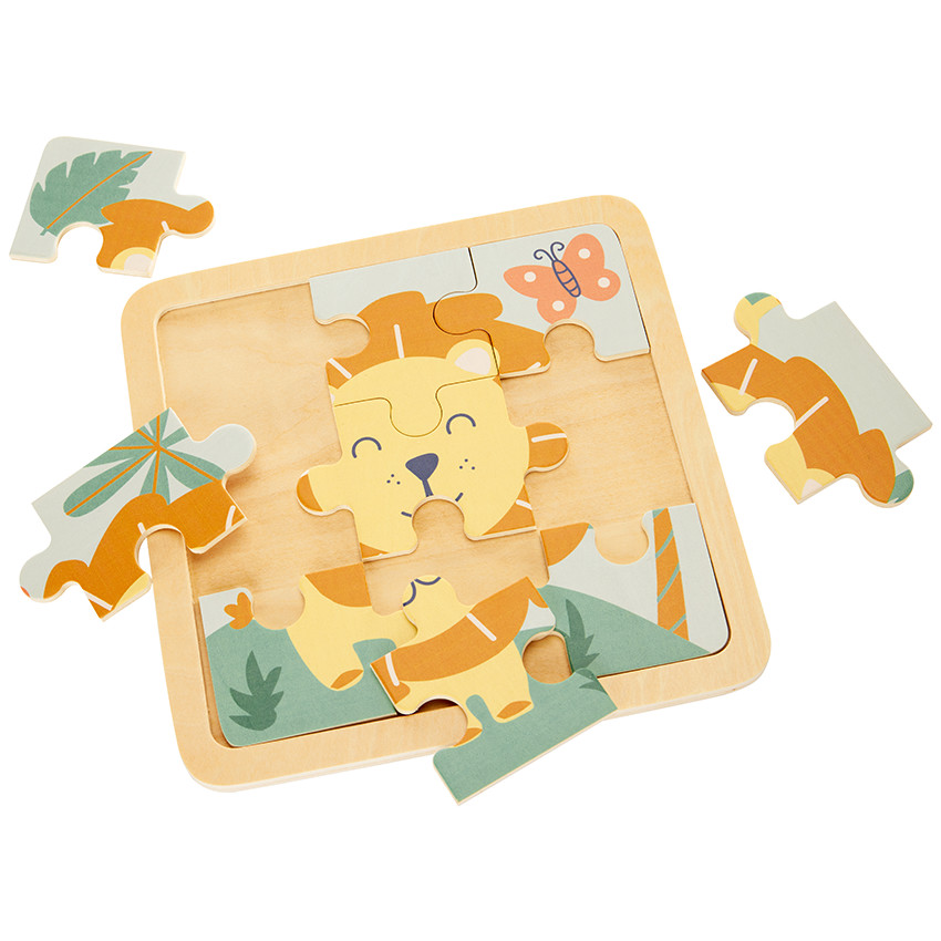 Puzzle 9 pièces en bois Lion 