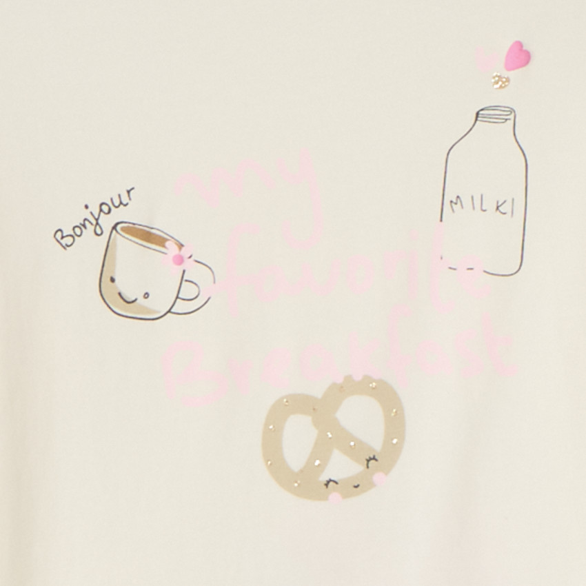 Set pyjama long motif bretzels kawaii pour fille 