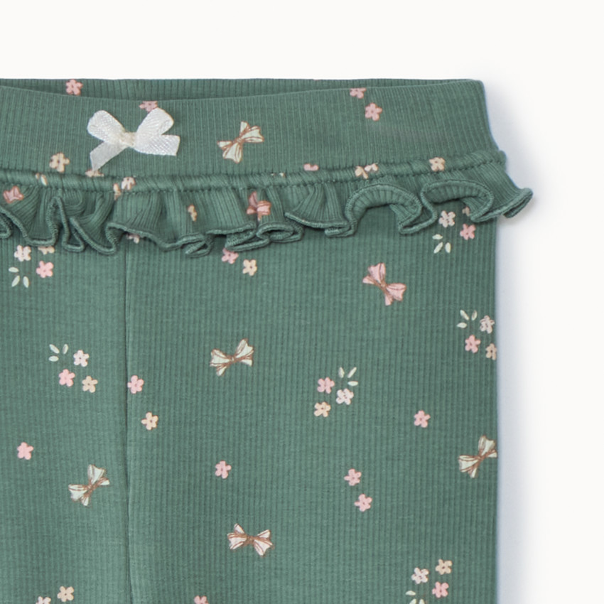 Caleçon long côtelé à imprimé fantaisie pour bébé fille 