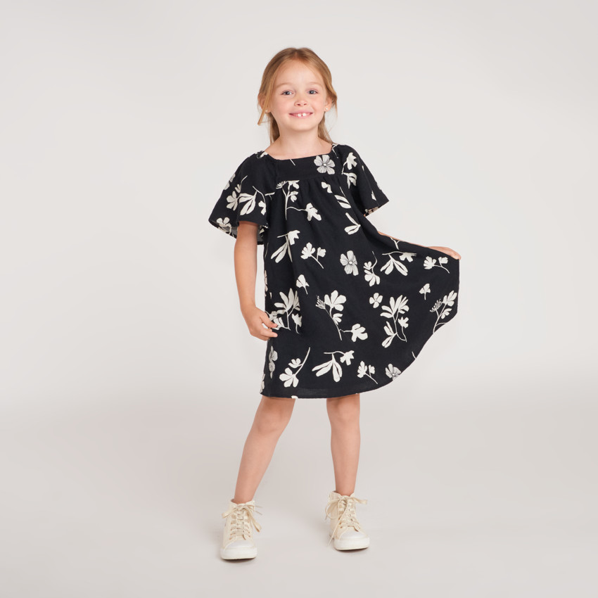 Robe manches courtes imprimée fleurie pour fille 