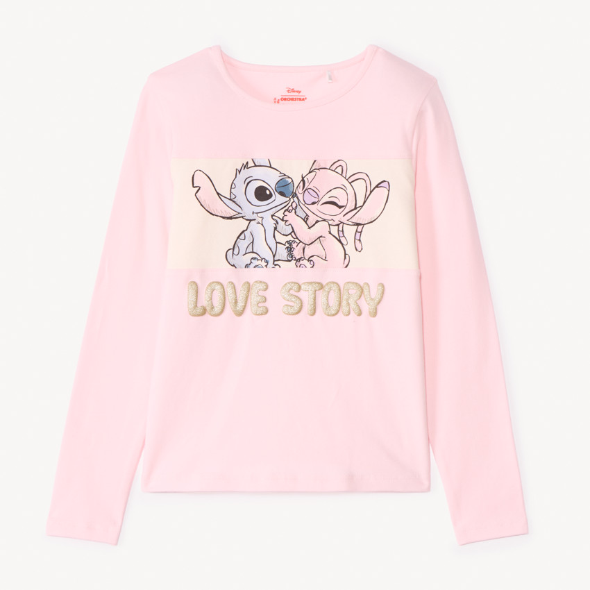T-shirt manches longues Stitch & Angel Disney pour fille