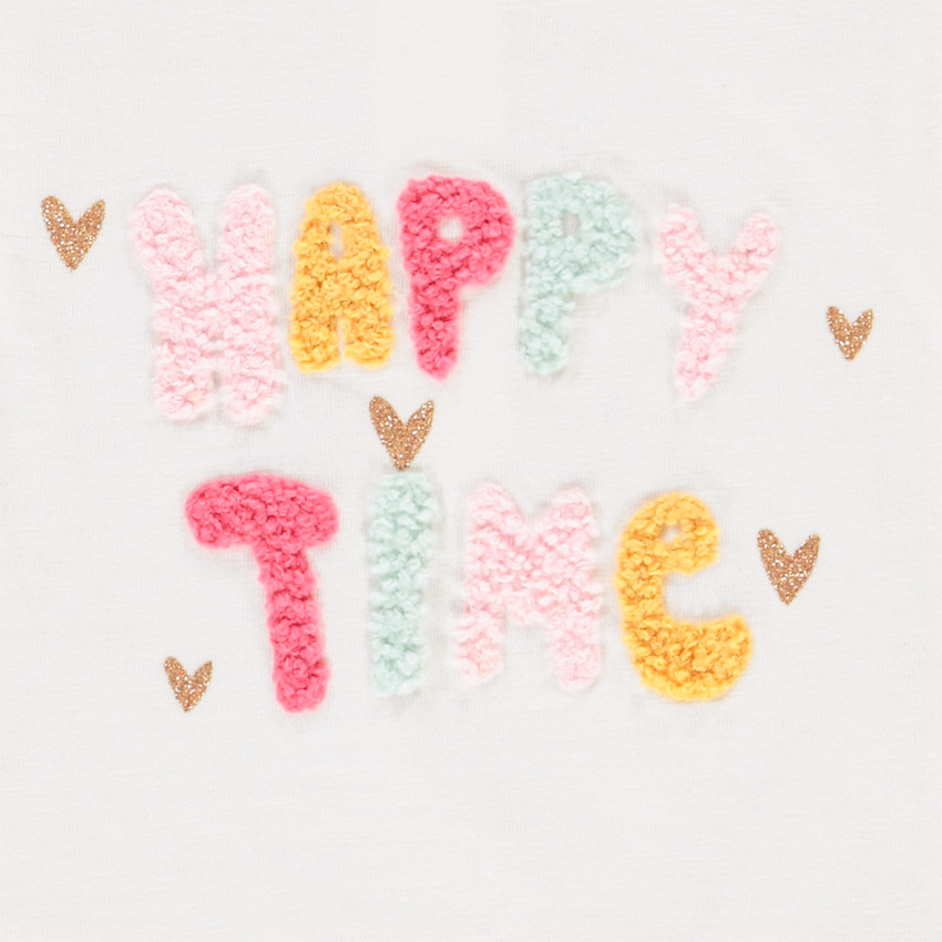 T-shirt manches courtes volantées print fantaisie pour bébé fille 