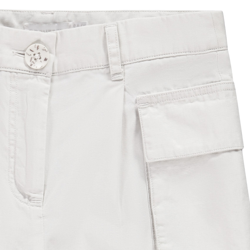 Pantalon cargo uni en lin pour fille 