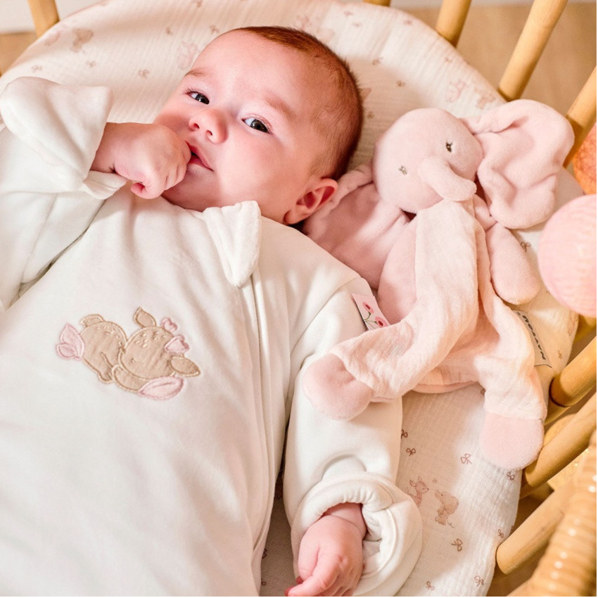 Mini doudou - Eléphant - Fanfan - Rose - 25x20 cm 