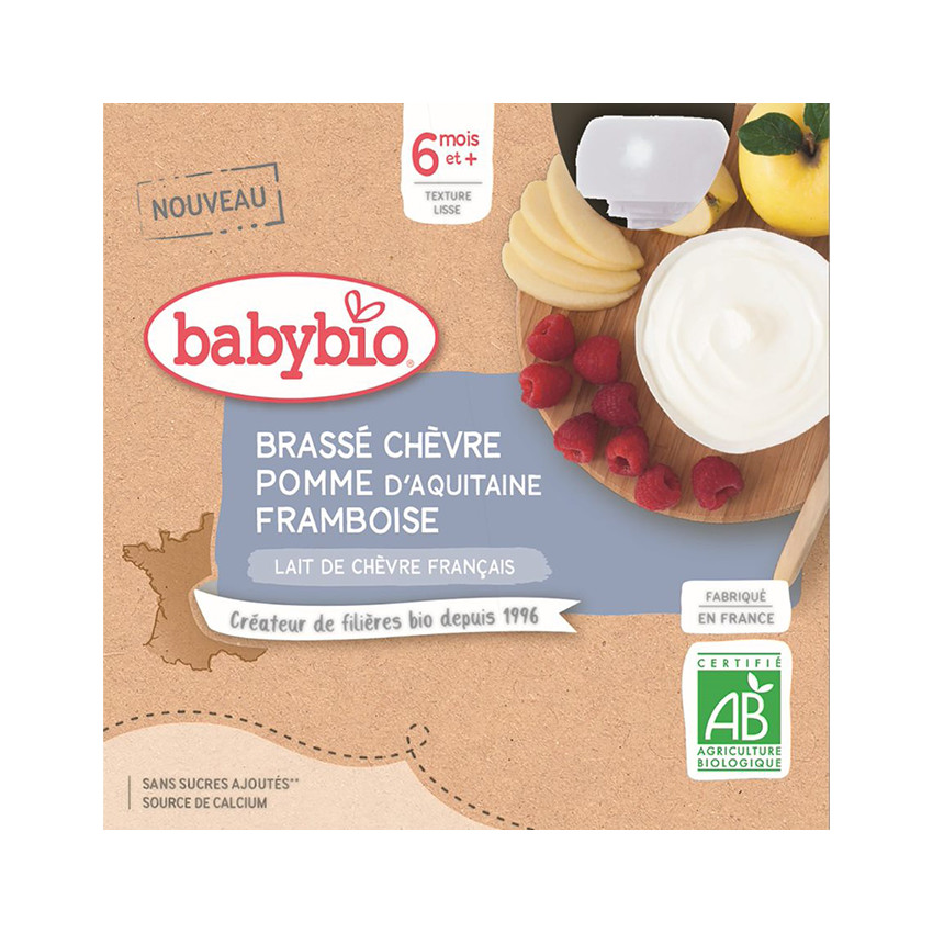 Brassé chèvre, pomme et framboise 4x85g 