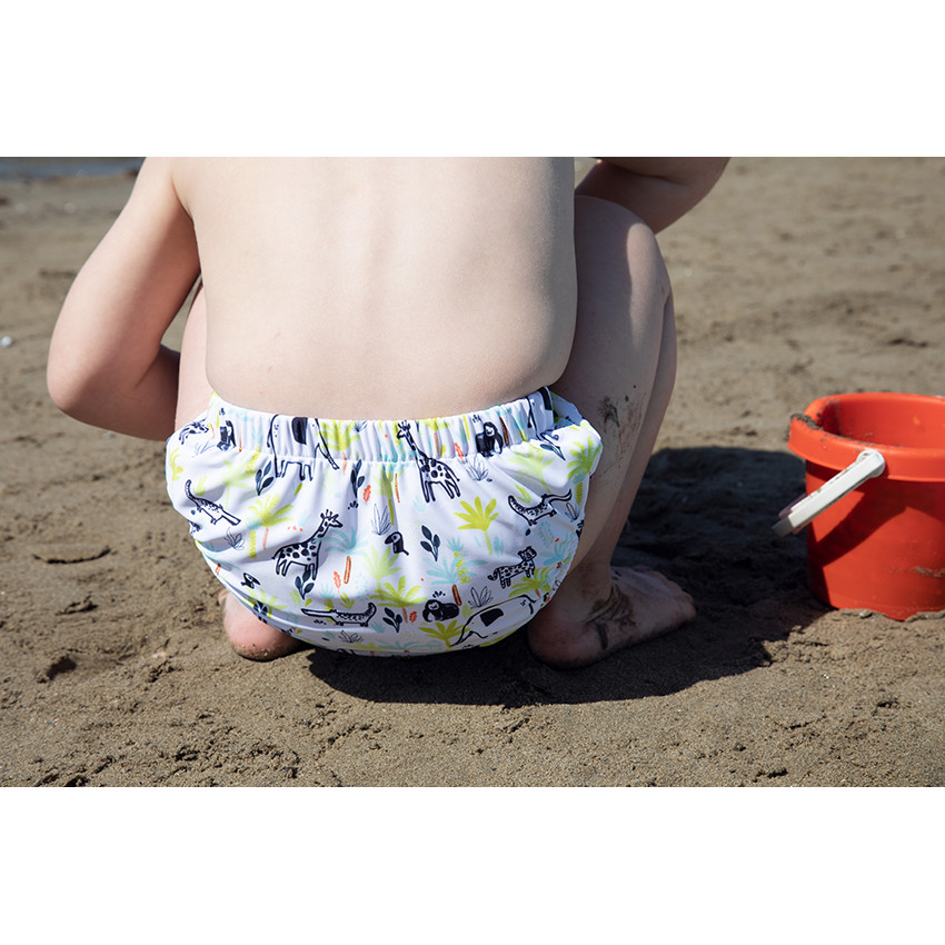 Slip de bain anti UV imprime animaux pour bebe garcon