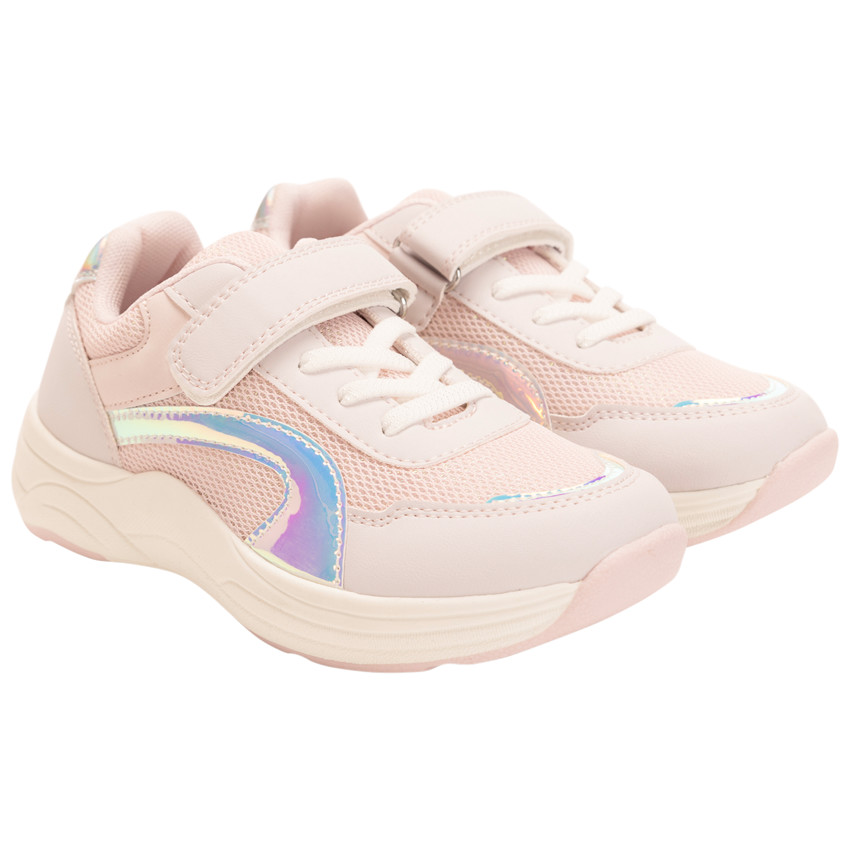 Baskets de sport iridescentes en mesh pour fille 