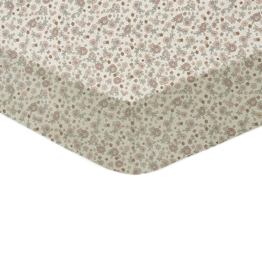 Drap housse en jersey 70 x 140 cm Retro Flowers 