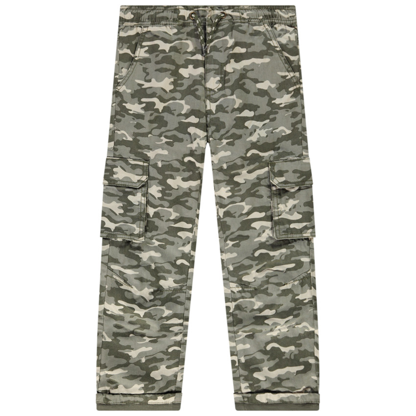 pantalon cargo imprimé camouflage pour garçon - vert
