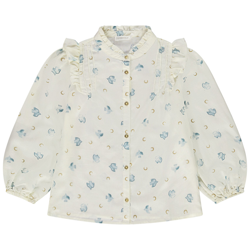Chemise manches longues en lyocell imprimé fantaisie pour fille 