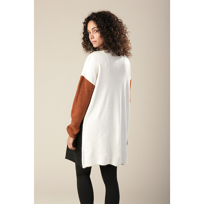 Gilet long de grossesse en tricot 