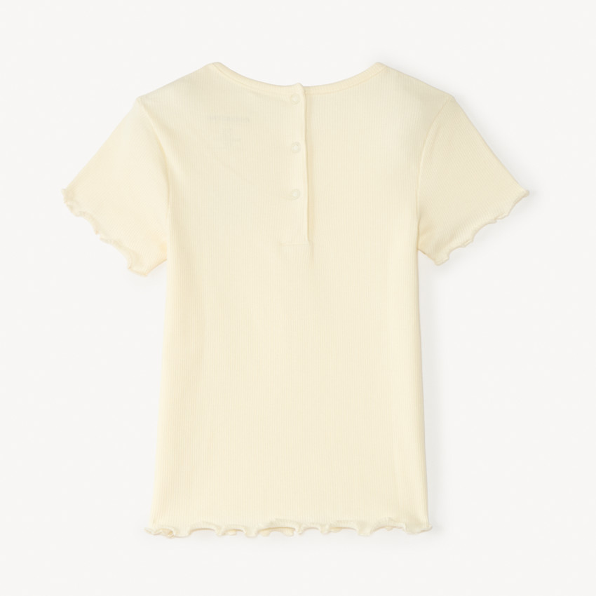 T-shirt manches courtes avec broderie cœur dorée pour fille 