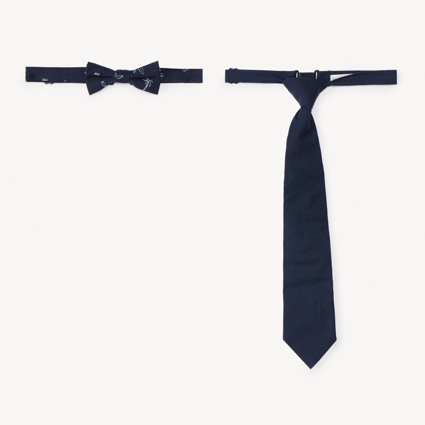 Set cravate + nœud papillon imprimé palmiers pour garçon