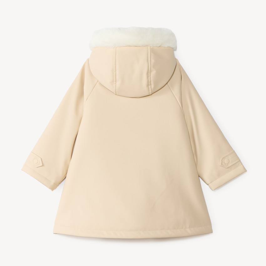 Parka bébé fille doublée sherpa à capuche 