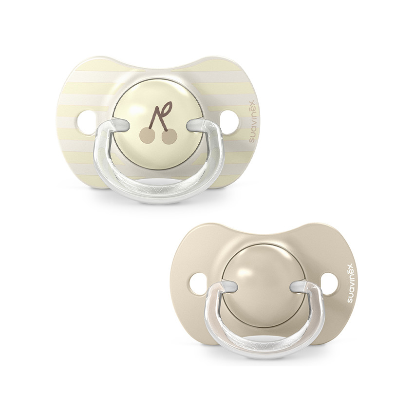Lot de 2 sucettes silicone SX Pro 18M+ Birdies beige 
