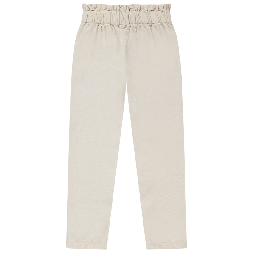 Pantalon fluide paperbag avec boutons coco pour fille 