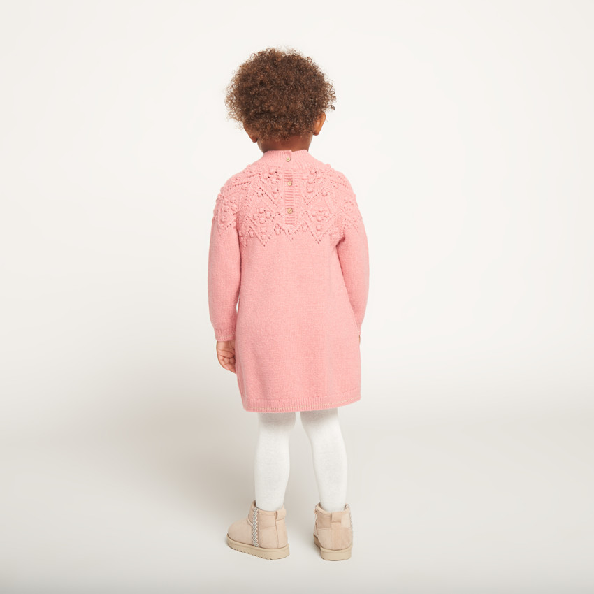 Robe manches longues en tricot uni pour bébé fille 
