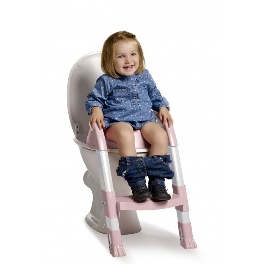 Réducteur de toilettes Kiddyloo - Rose poudré/Blanc 