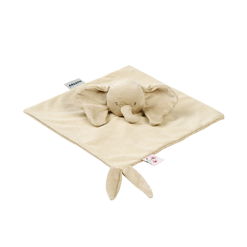 Doudou éléphant - Fanfan - Sable - 27x27 cm 
