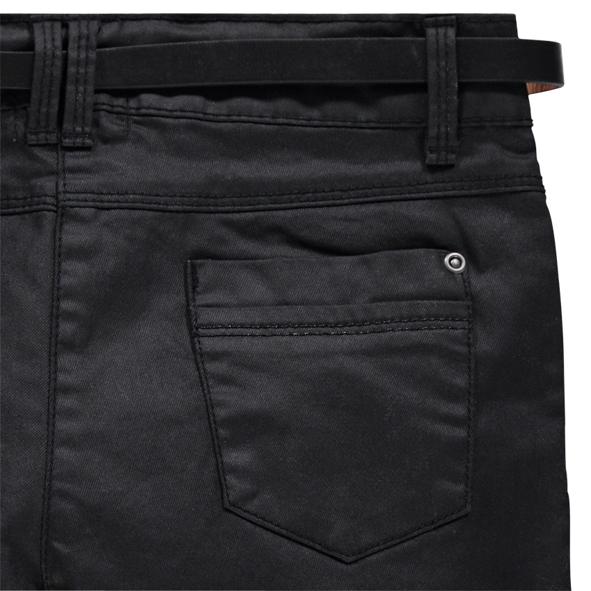 Junior - Pantalon en twill enduit avec ceinture 