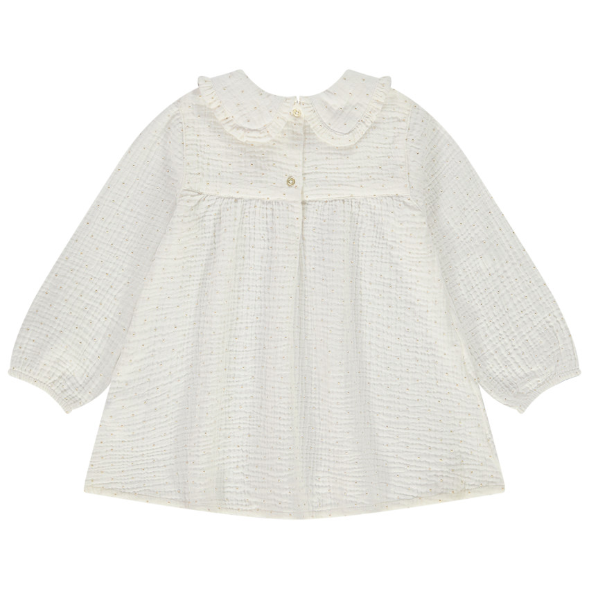 Tunique manches longues à pois dorés pour bébé fille 