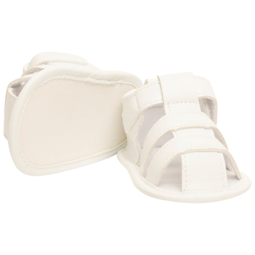 Sandales velcro unis à lanières pour bébé 