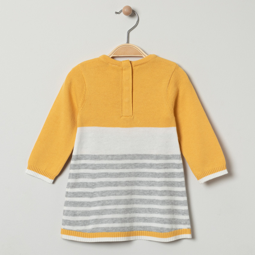 Robe manches longues en tricot motif lapin pour bébé fille 