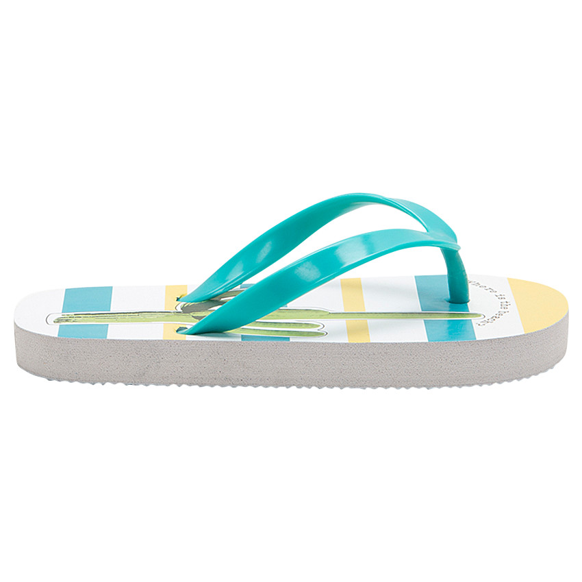 Tongs avec cactus printé et bride unie 