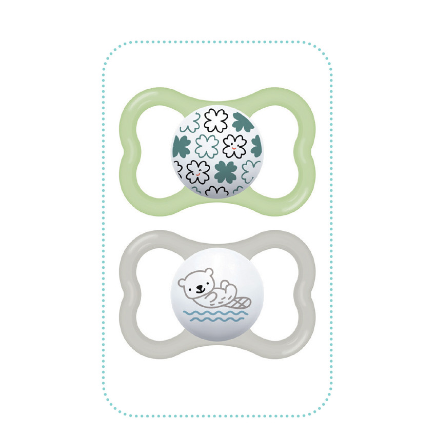 Lot de 2 sucettes SUPREME en silicone 18m+ 