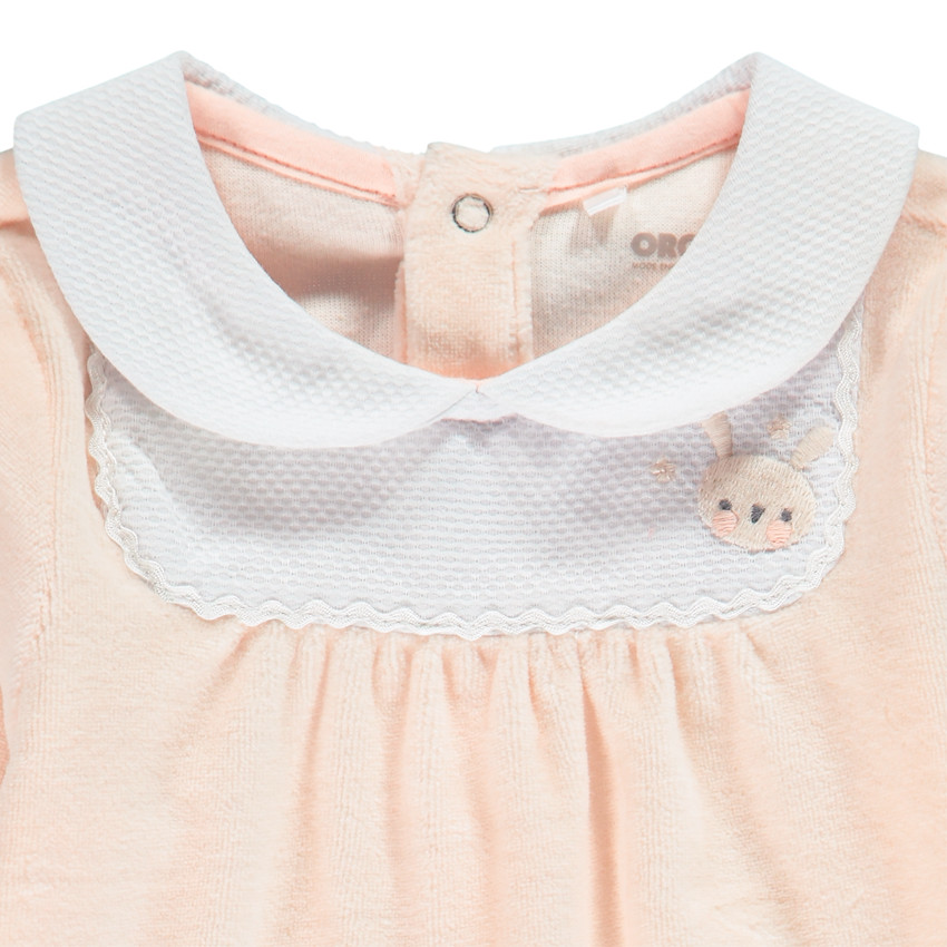 Dors-bien en velours à col pour bébé fille Main Dors-bien en velours à col pour bébé fille