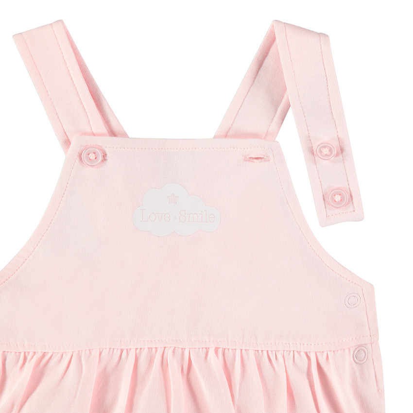 Ensemble t-shirt manches courtes et salopette en coton 