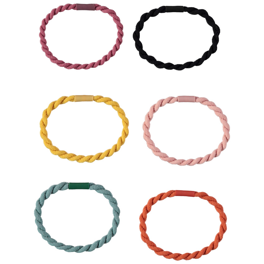 Lot de 6 élastiques torsadés pour fille 