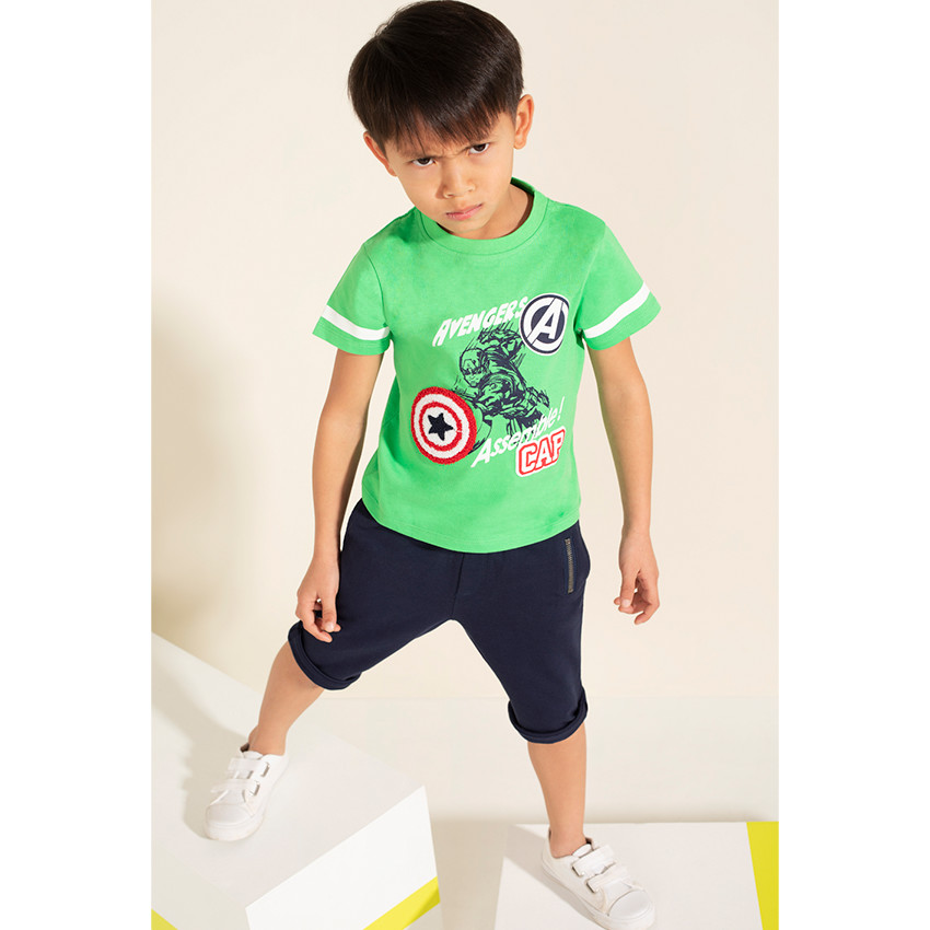 Ensemble court en jersey bicolore avec print Captain America Marvel 