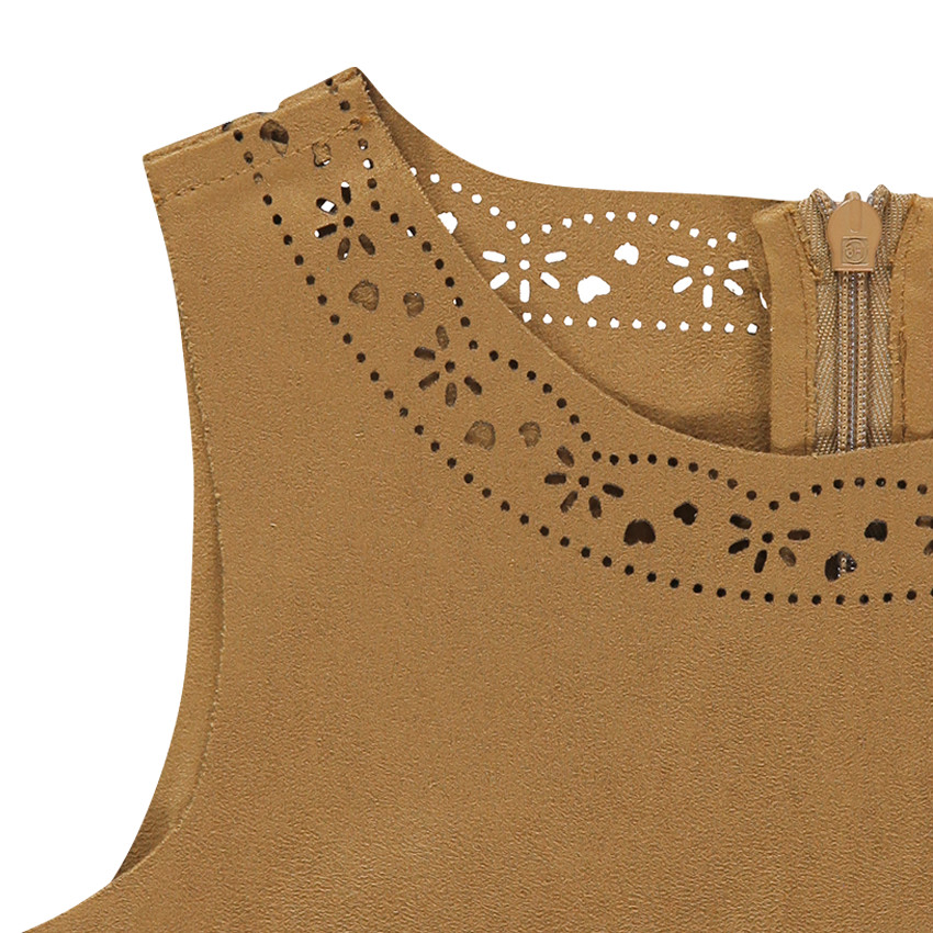 Robe sans manches effet daim 