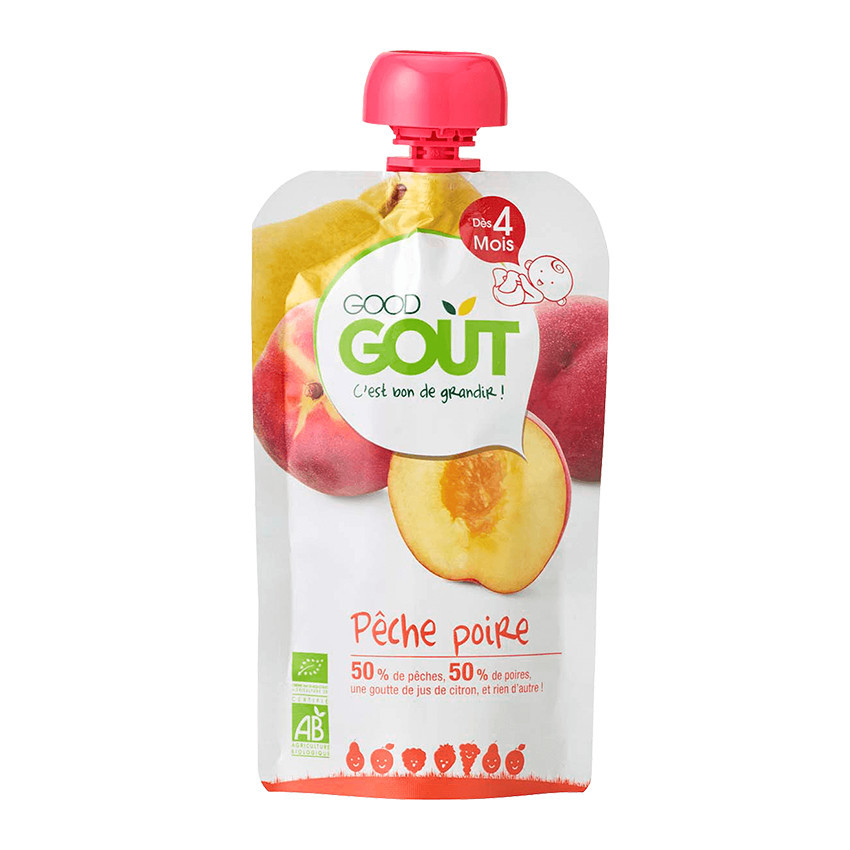 Compote pêche poire bio - 120g  
