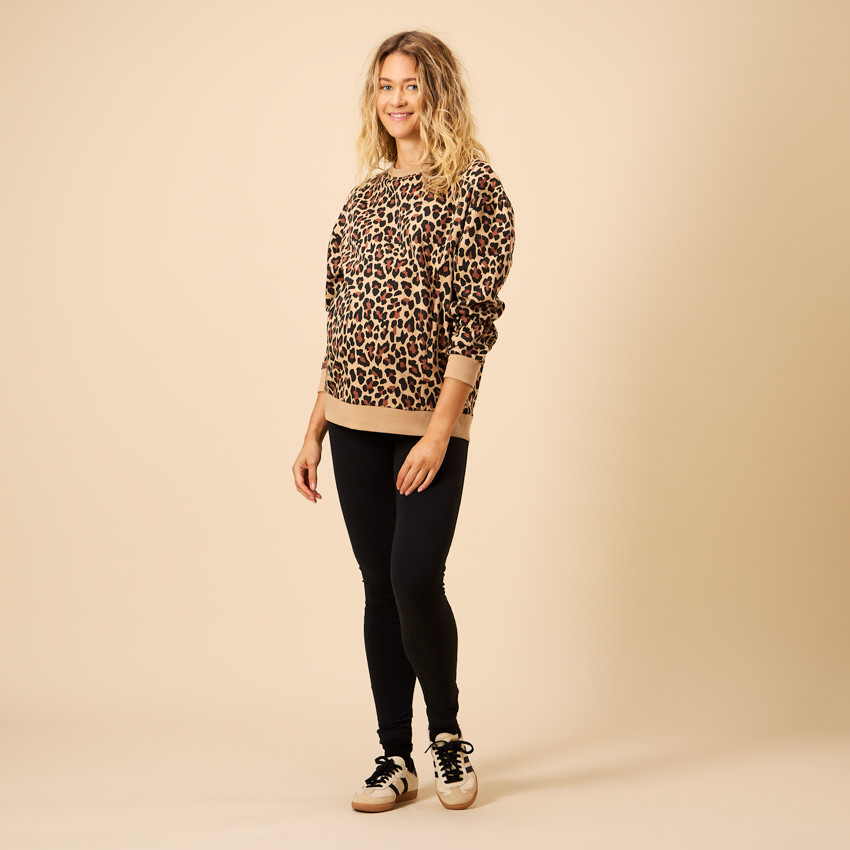 Sweat de grossesse et d'allaitement imprimé léopard  