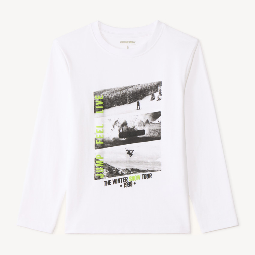 T-shirt manches longues garçon photoprint snowboard 