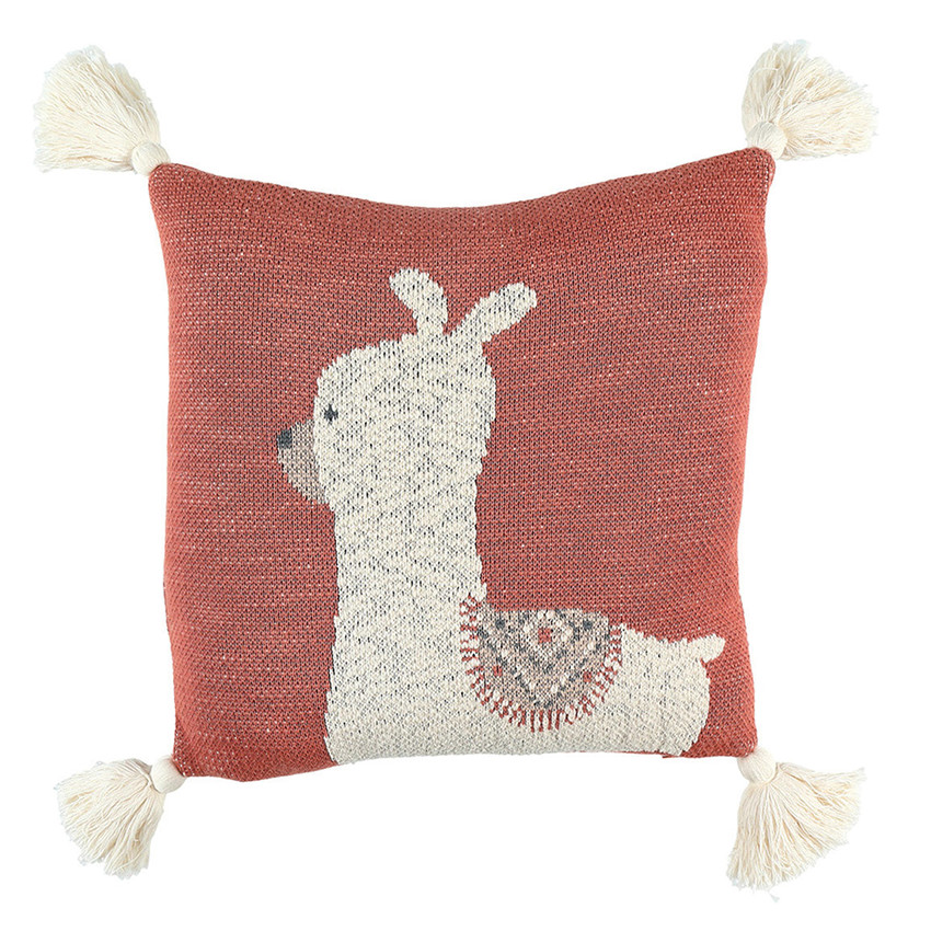 Coussin Lama Jacquard Bio - Moris&Sacha 