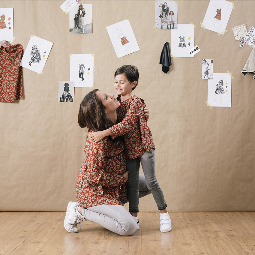 Tunique manches longues volantée à imprimé floral 